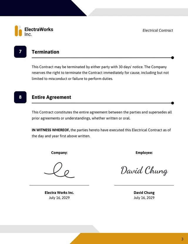 Electrical Contract Template - صفحة 3