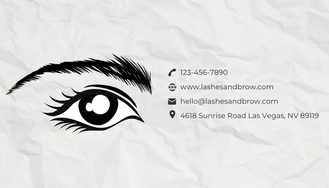 White Simple Texture Lash Business Card - Page 2