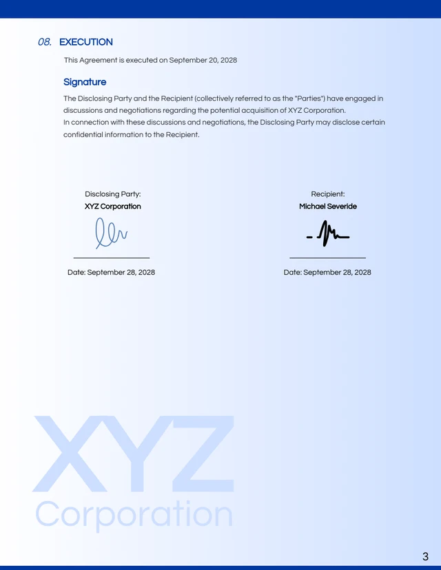 Simple Blue Gradient NDA Contract - Page 3