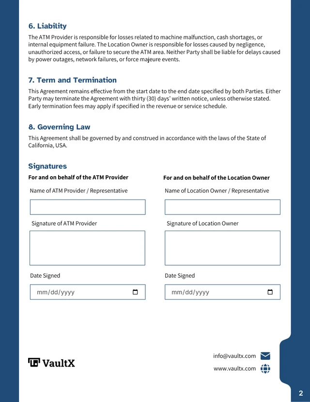 ATM Contract Template - page 2