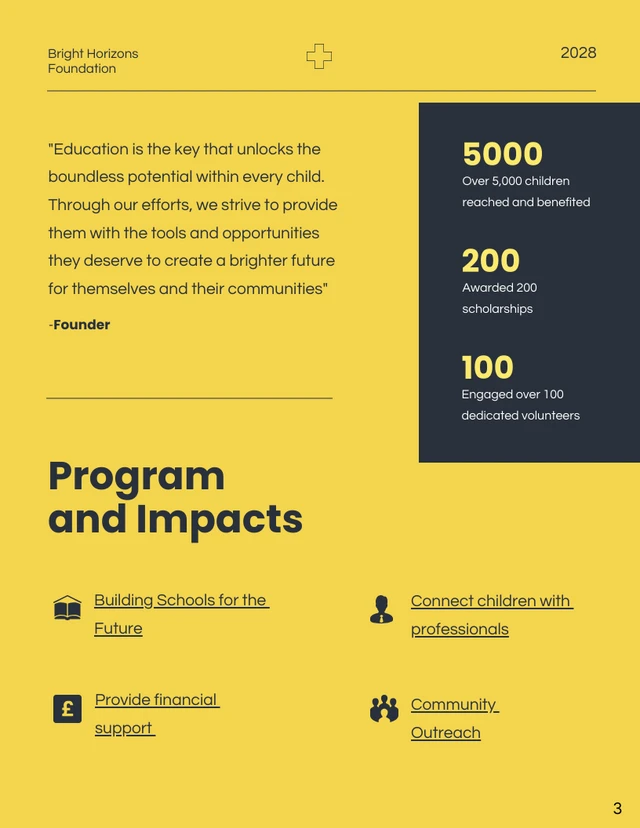 Simple Yellow Charity Reports - page 3