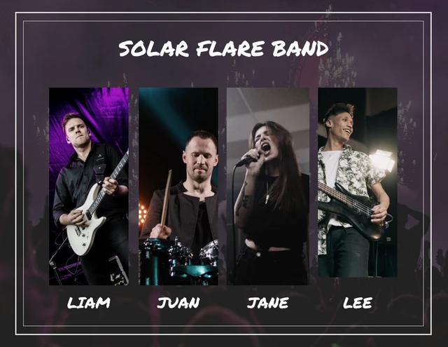Modern White Music Band Personnel Collage Template