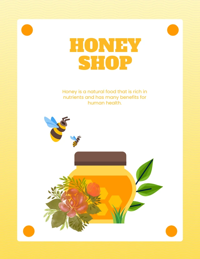Poster simple Production Honey Sweet Products Template