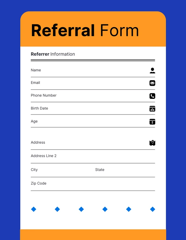 Orange and Blue Referral Lead Generation Forms Template