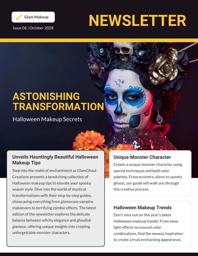 Halloween Makeup Tips Newsletter Template