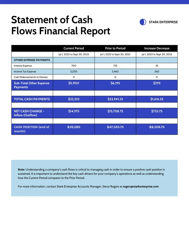 Statement of Cash Flows Financial Report - Página 3
