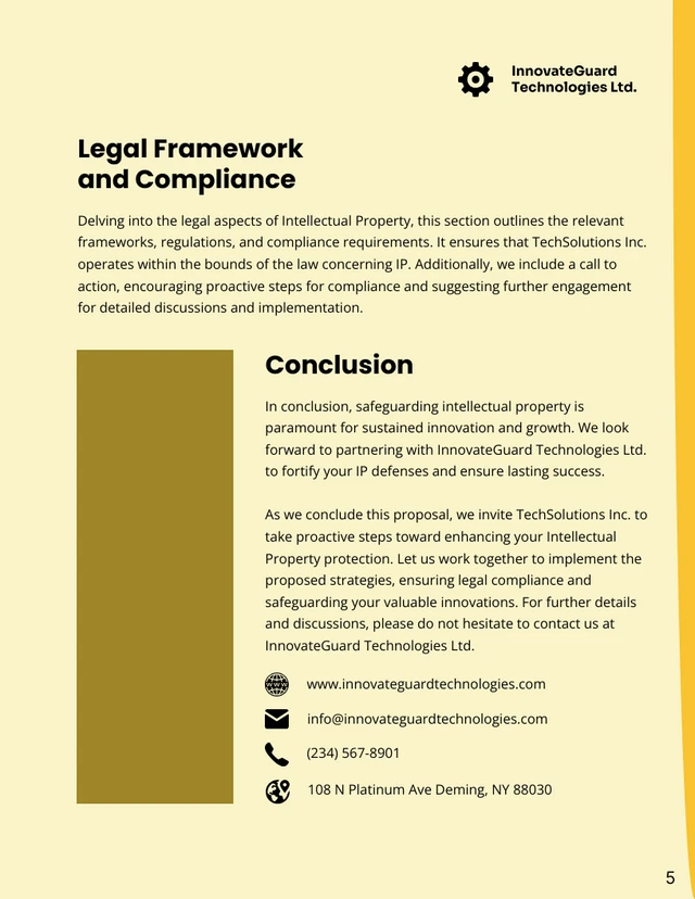 Olive Green and Cream Simple Intellectual Property Legal Proposal - Page 5