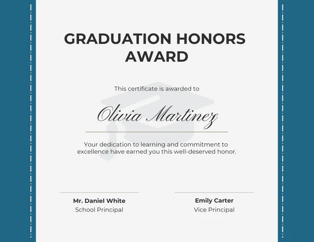 Blue And White Minimalist School Certificate Template