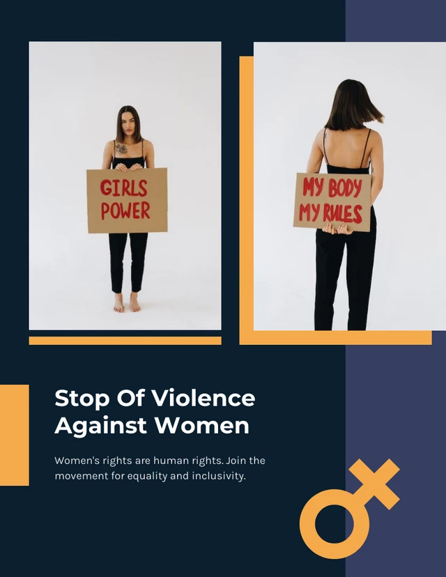 Modèle d'Affiche simple sur les droits des femmes jaunes et violettes