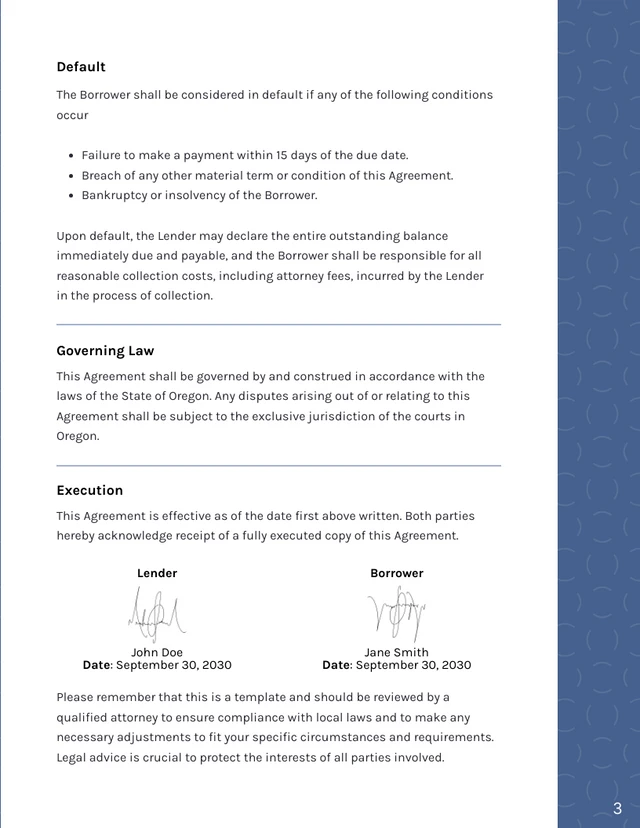 Blue and White Simple Loan Contracts - Page 3