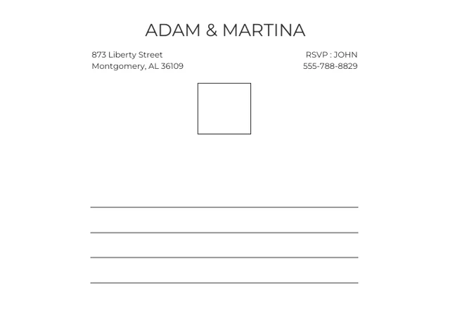 Black and White Simple Save the Date Postcard - page 2