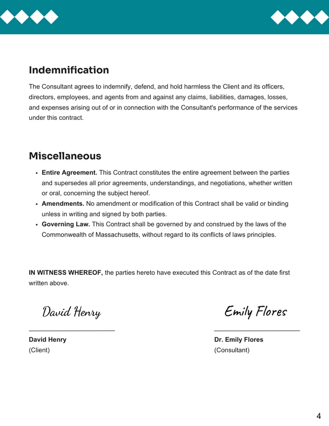 Horticultural Therapy Consultant Contract Template - page 4