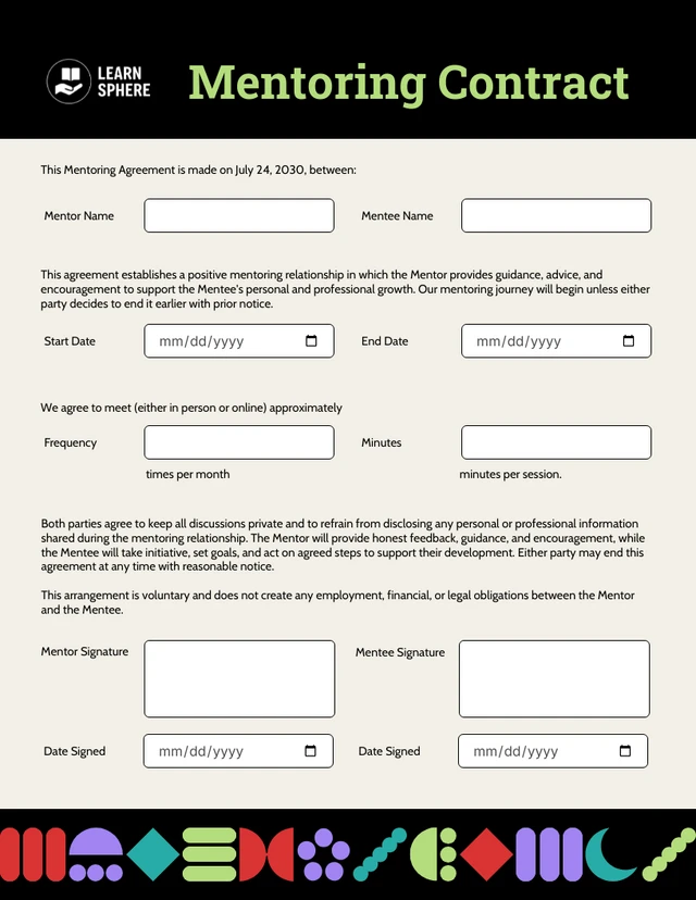 Modello di contratto di tutoraggio