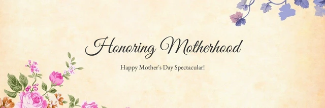 Light Brown Classic Vintage Mothers Day Banner Template