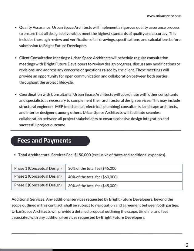 Architectural Design Contract Template - page 2