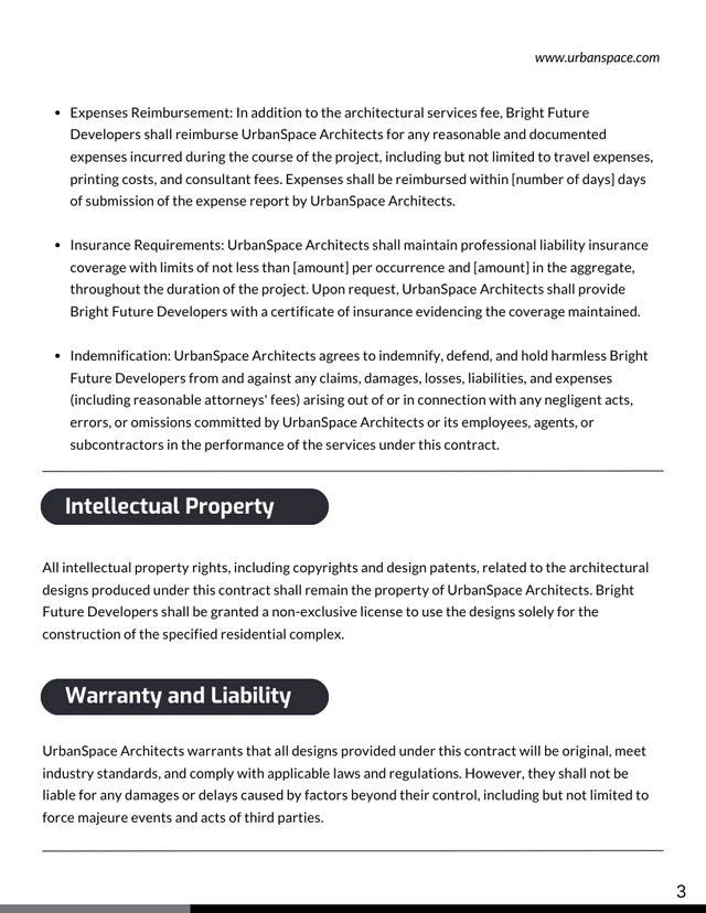 Architectural Design Contract Template - Page 3