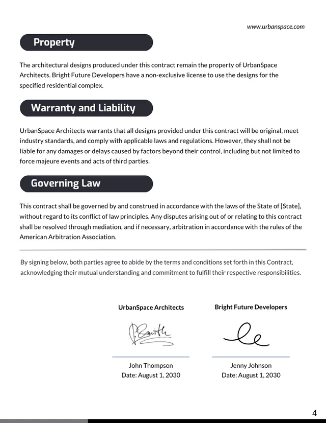 Architectural Design Contract Template - Seite 4