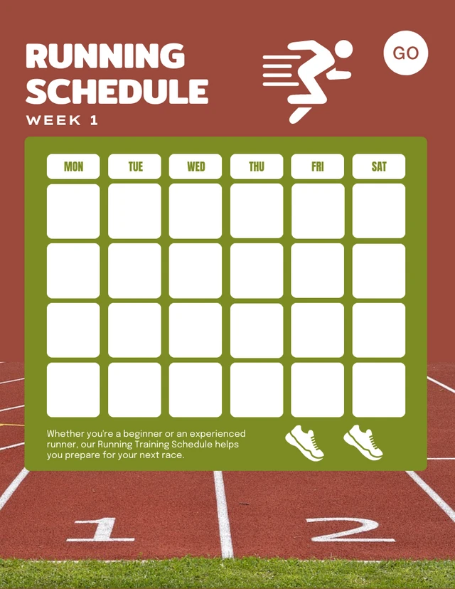 Brown And Green Modern Running Schedule Template