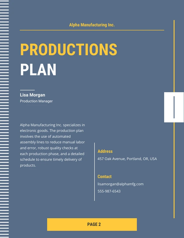 Blue And Line Pattern Operational Plan - Page 2