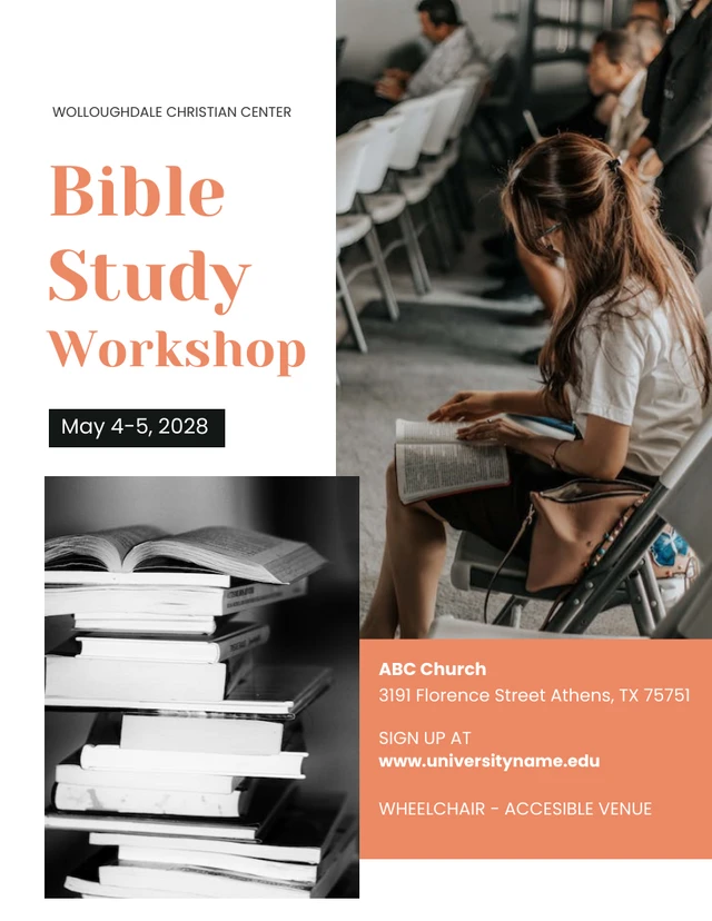 Orange and Black Bible Study Workshop Template