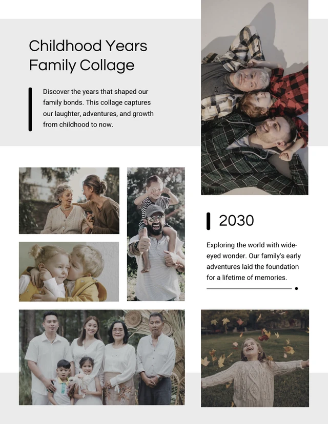 Childhood Years Family Collage Template