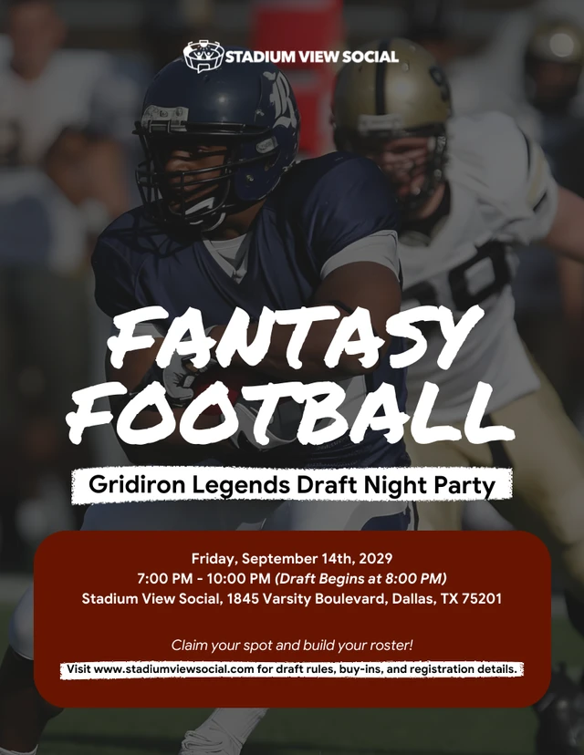 Fantasy Football Flyer Template Fantasy Football Flyer Template