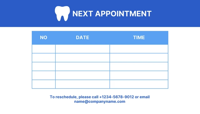 Blue Minimalist Dental Clinic Appointment Business Card - Page 2