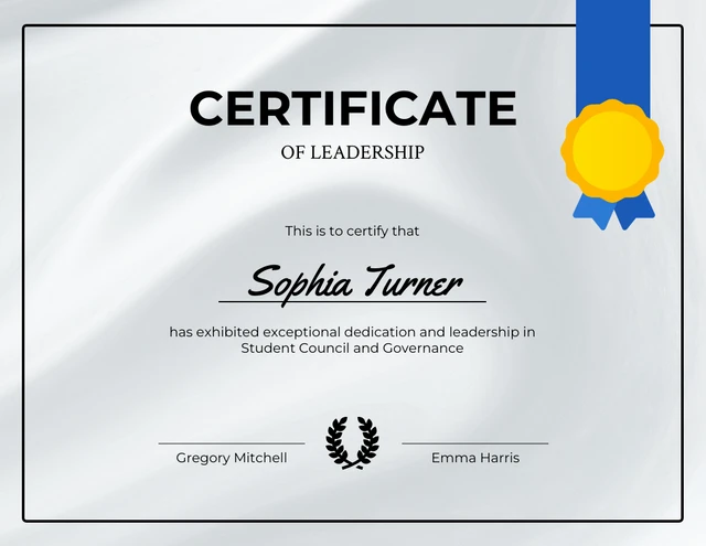 Light Grey Simple Award Certificate Template