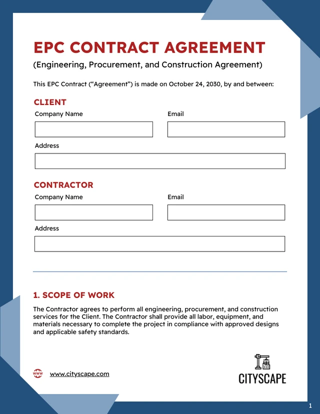 EPC Contract Template - صفحة 1
