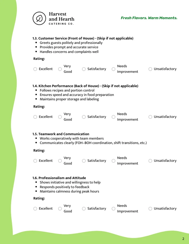 Staff Evaluation Form Template - Seite 2