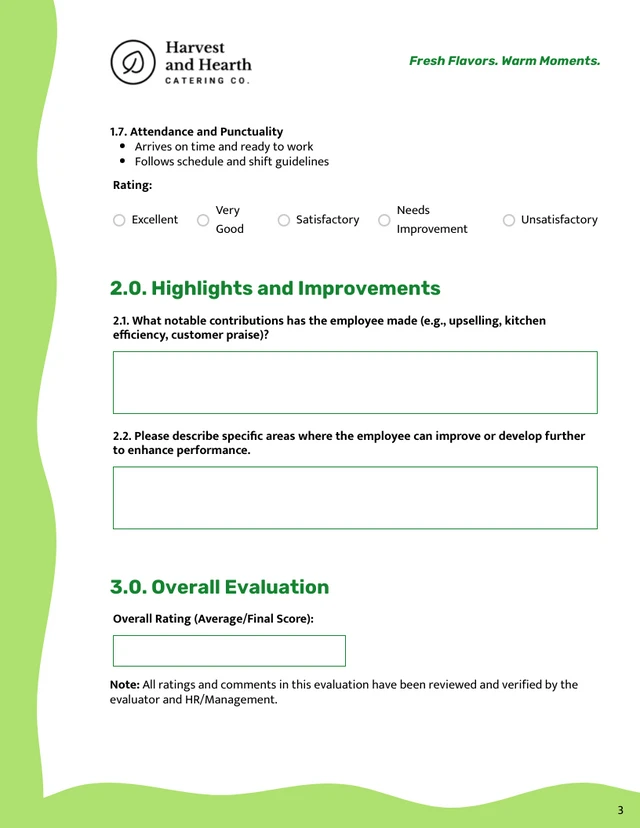 Staff Evaluation Form Template - Seite 3