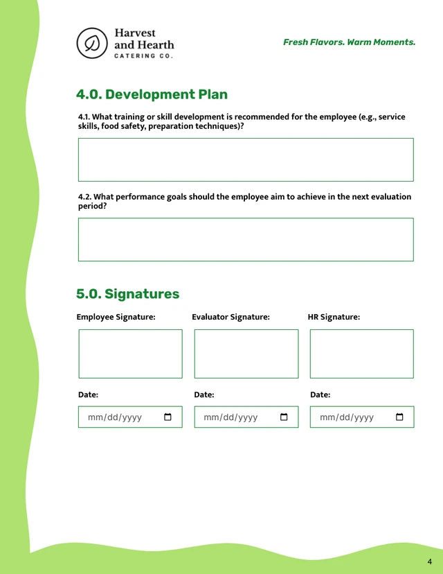 Staff Evaluation Form Template - Seite 4
