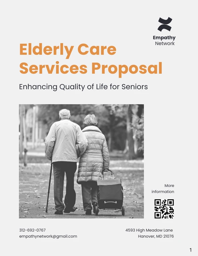 Simple Orange and Grey Social Services Proposal - Page 1