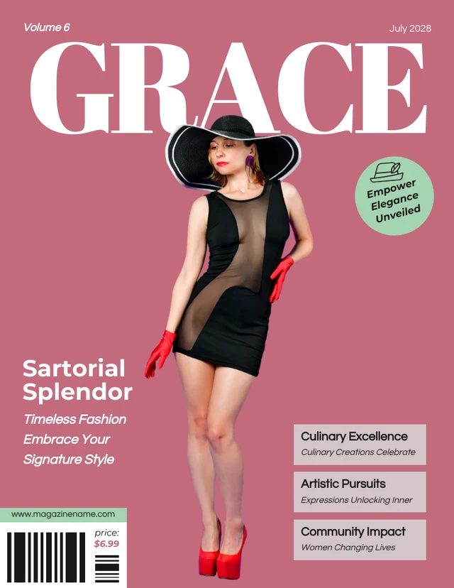 Simple Pink Modern Fashion Magazine Template