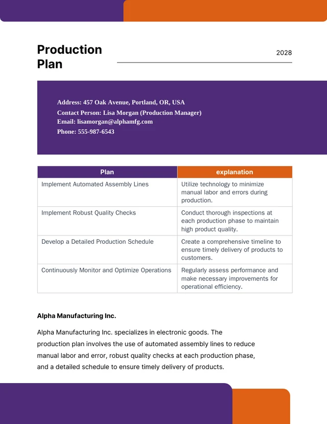 Purple And Orange Simple Minimalist Operational Plan - Seite 2