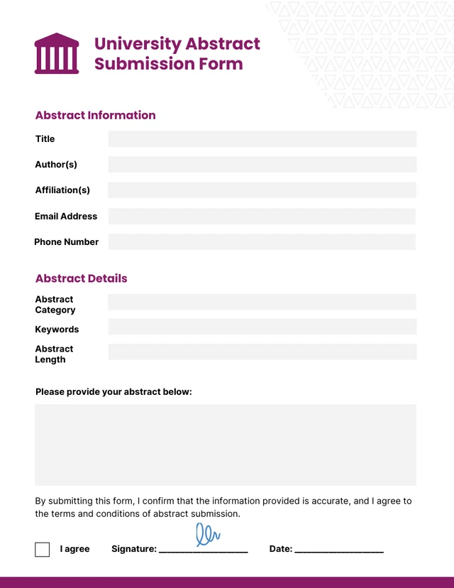 White Simple University Abstract Form Template