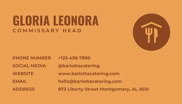 Orange And Brown Simple Food Catering Business Card - Page 2