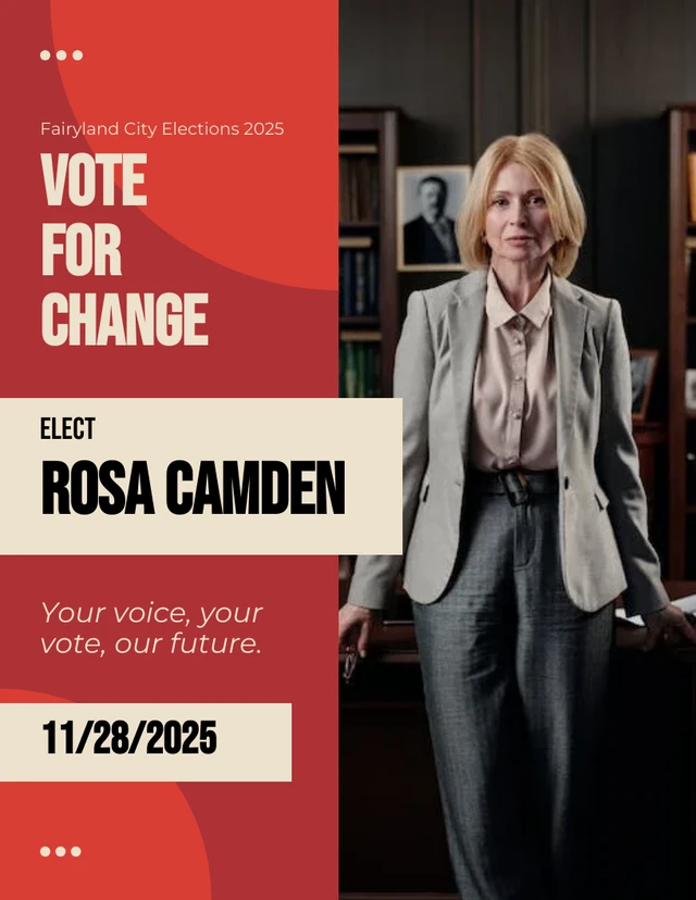 Red And Cream Election Poster Template