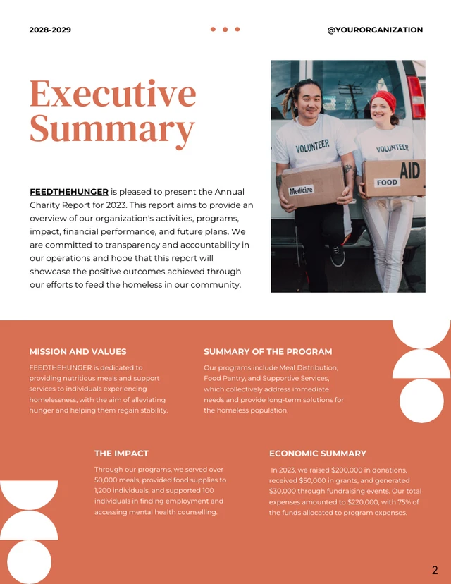 Orange and White Charity Annual Report - page 2