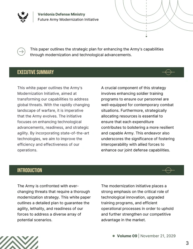 Army White Paper Format Template - Venngage