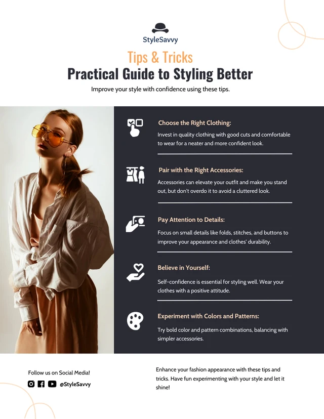 Fashion Tips & Tricks Infographic Template