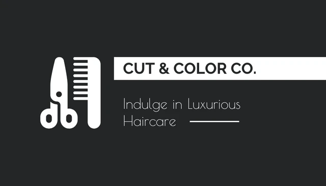 curt & color co Minimalist Modern Hair Salon Business Card - Seite 1