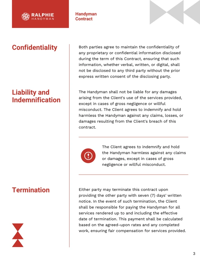 Handyman Contract Template - Seite 3