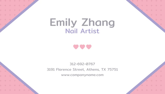 Candy Pink Purple Business Card Nail-Art - Page 2