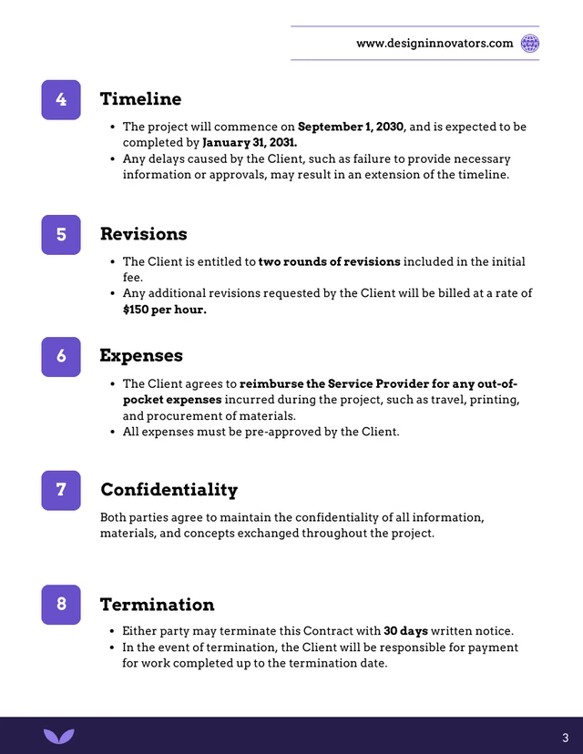 Commercial Interior Design Contract Template - Page 3