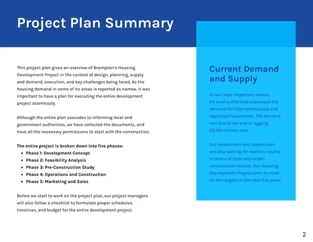 Blue Grid Housing Project Plan - Page 2