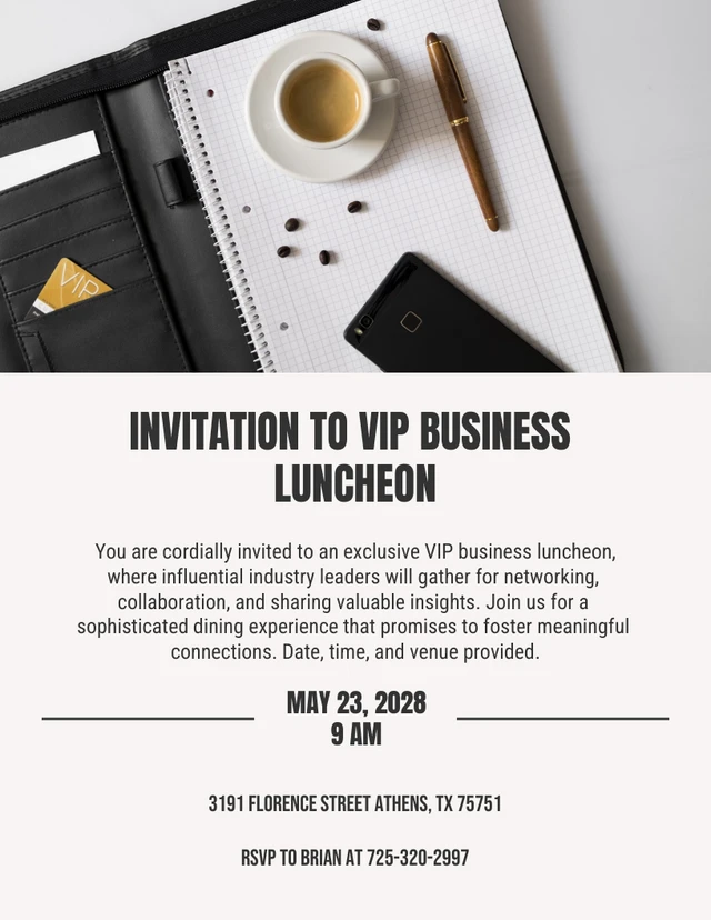 Grey And Black Modern Clean Minimalist Business VIP Company Event Invitation Template