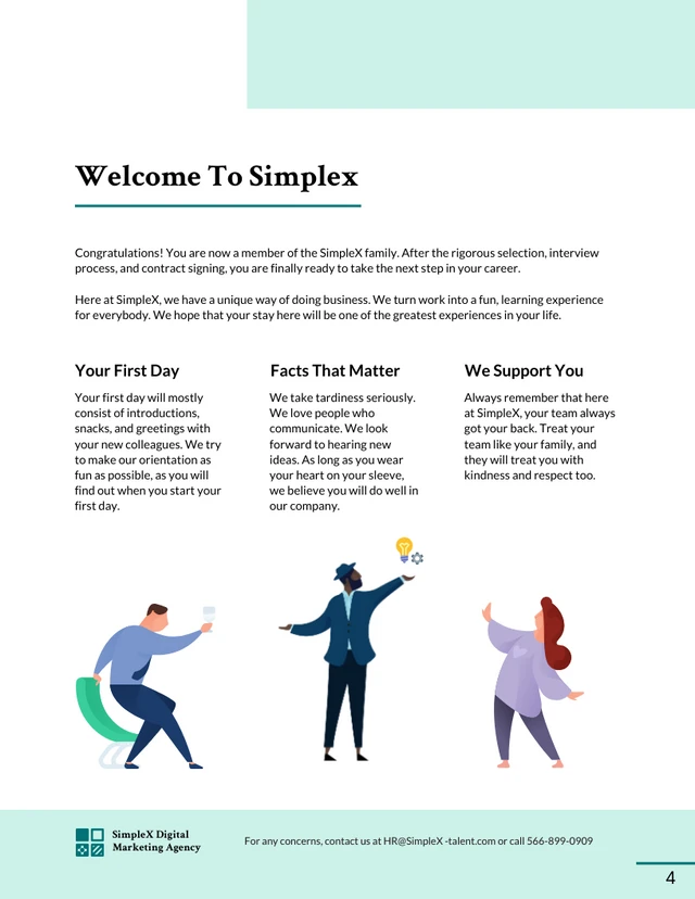 Clean and Simple Employee Handbook Template - Page 4