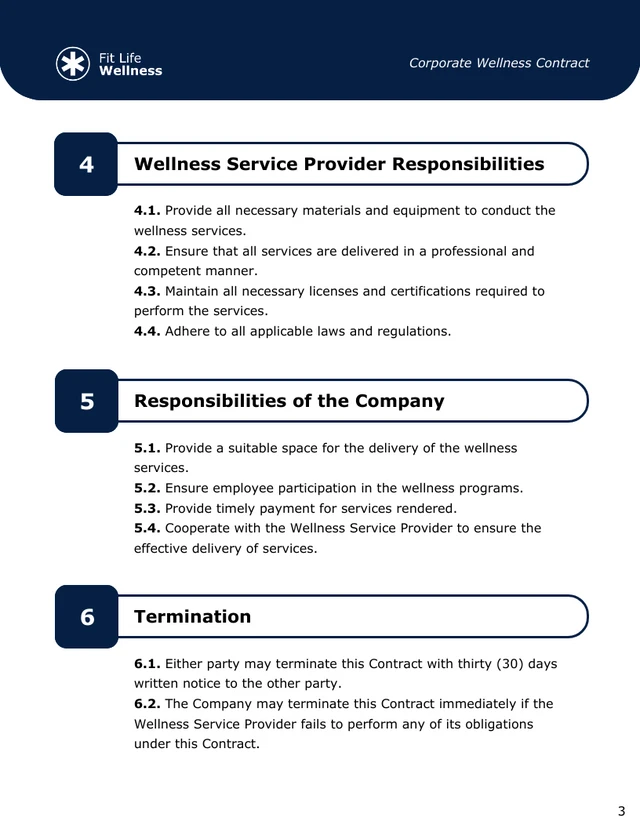 Corporate Wellness Contract Template - صفحة 3