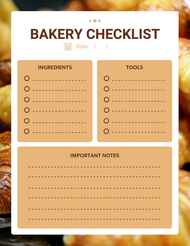 Cream And Brown Minimalist Shopping Bakery Checklist